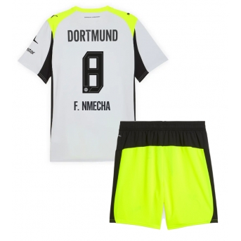Billige Fotballdrakt Borussia Dortmund Felix Nmecha #8 Replika Bortedraktsett Barn 2025-26 Kortermet (med bukser)